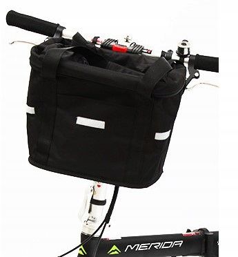 KOSZYK NA KIEROWNICĘ DO ROWERU ROWEROWY PIKNIK TORBA CZARNA 10L + UCHWYT zdjęcie 4