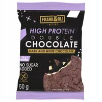 Frank&Oli High Protein Double Chocolate biała i ciemna czekolada 50g