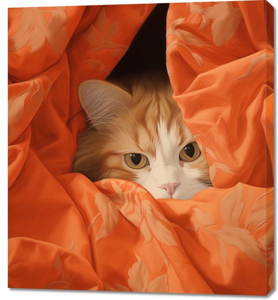 Obraz 90x100cm Ukryty Kot zdjęcie 1