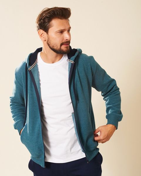 Sweter z kapturem na zamek morski Ewelin Rozmiar - 3XL zdjęcie 4