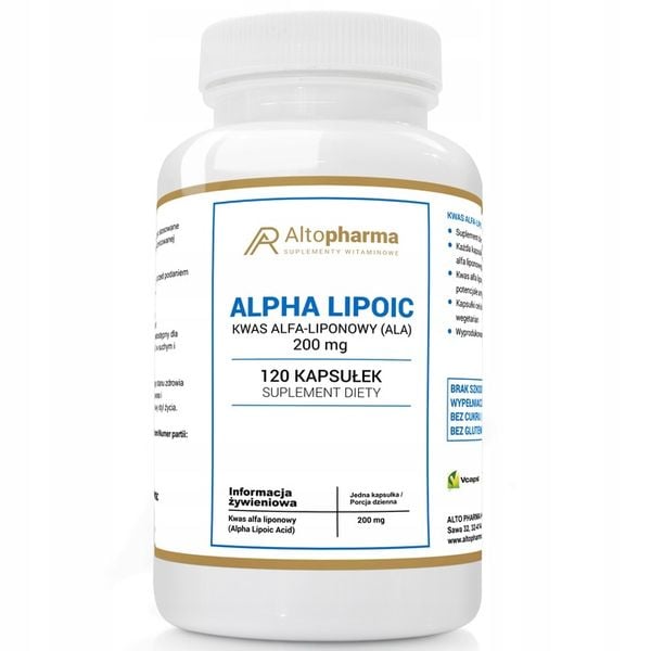 KWAS ALFA LIPONOWY Alpha Lipoic Acid 200mg 120k zdjęcie 1