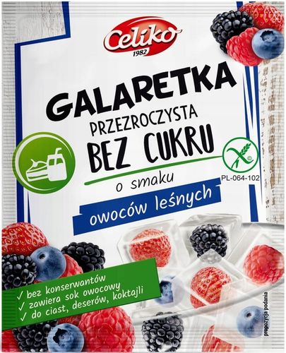 21x Galaretka truskawka cytryna owoce leśne bez cukru 14g CELIKO MIX SMAKÓW na Arena.pl