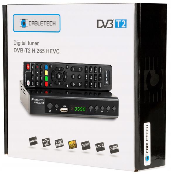 Dekoder Dvb-T2 H.265 Hevc Tuner Telewizji Cyfrowej Naziemnej Cabletech zdjęcie 5