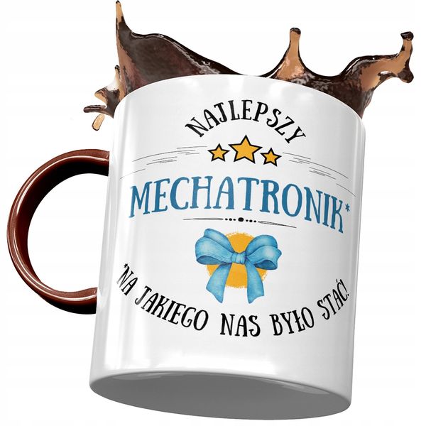 Kubek Bordowy Mechatronika Najlepszy Mechatronik Z Nadrukiem Ze Zdjęciem zdjęcie 1
