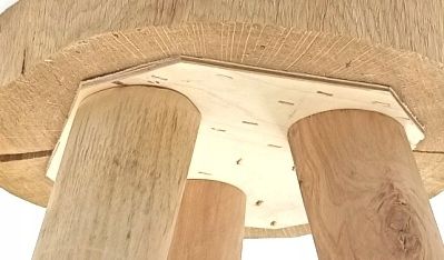 STOŁEK TABORET DREWNIANY 35cm SZLIF zdjęcie 5