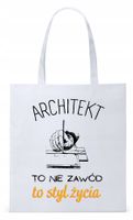 Dla Architekta Na Prezent Torba Eco Biała Shopper Z Nadrukiem Ze Zdjęciem