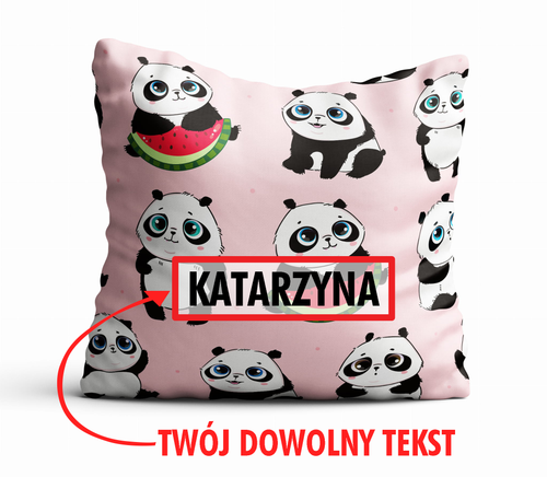 Poduszka DZIECIĘCA z Twoim napisem PD33 panda na Arena.pl