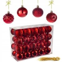 BOMBKI NIETŁUKĄCE CHOINKOWE wzory 6 cm 40 szt ZESTAW BOMBEK