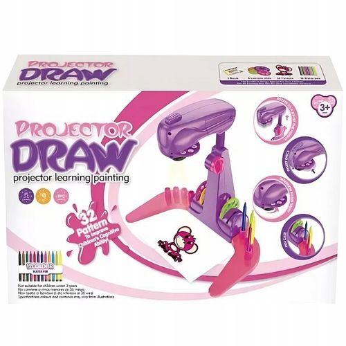 PROJEKTOR RZUTNIK DO NAUKI RYSOWANIA SLAJDY PODŚWIETLANY FLAMASTRY 32 WZORY na Arena.pl