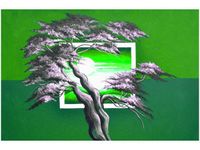 OBRAZ GREEN SUNSET NATURA