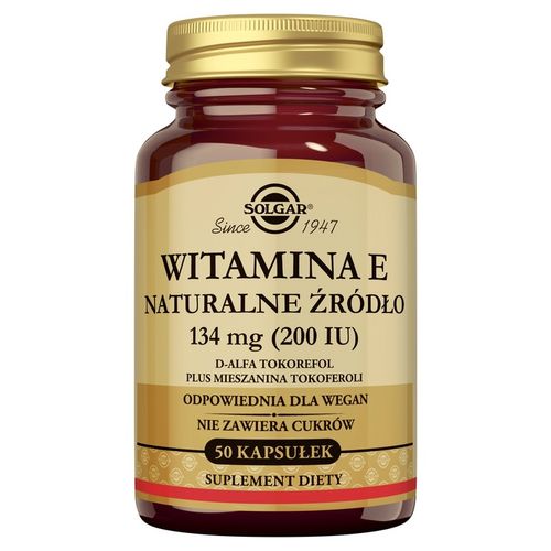 SOLGAR WITAMINA E 200 IU NATURALNA 50 KAPSUŁEK na Arena.pl