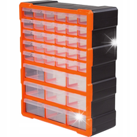 Organizer warsztatowy plastikowy 39 szuflad ścienny 48,5x38,5 cm