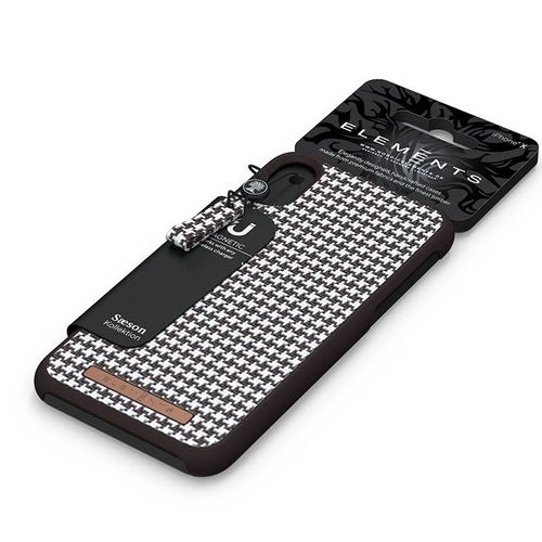 Nordic Elements Saeson Idun - Materiałowe etui iPhone Xs / X (Dark Brown Pattern 2) na Arena.pl