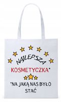 Dla Kosmetyczki Na Prezent Torba Eco Biała Shopper Z Nadrukiem Ze Zdjęciem