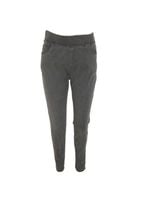 Elastyczne Spodnie Damskie Wysoki Stan Gumka W Pasie Miękki Jeans Szare