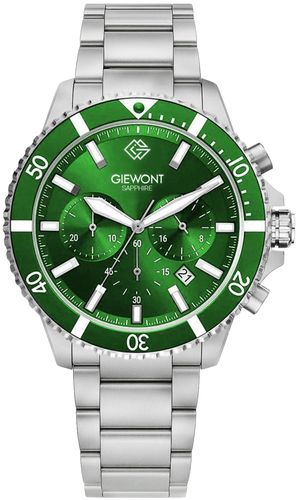 zegarek męski giewont chronograph sapphire srebrno zielony gw3970-b8 na Arena.pl
