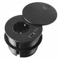 Gniazdo wpuszczane blatowe okrągłe Spacetronik USB-C USB-A Schuko typ F