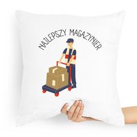 Poduszka Prezent Dla Najlepszego Magazyniera Z Nadrukiem Ze Zdjęciem