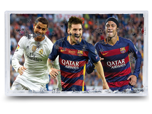 Akwarium - Ramka wodna 3D - Messi, Ronaldo, Neymar na Arena.pl
