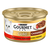 Purina Gourmet Gold z wołowiną i kurczakiem w sosie z pomidorami 85g