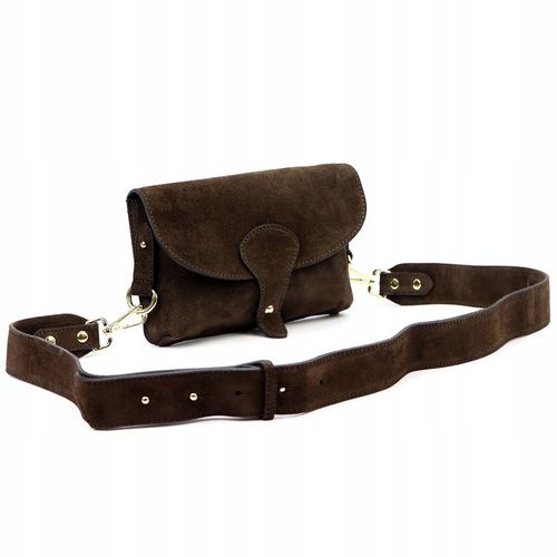 Torebka skórzana zamszowa INSTAGRAMKA HIT LUKA ciemny brąz na Arena.pl