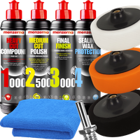 ZESTAW PAST POLERSKICH DO POLEROWANIA LAKIERU MENZERNA + GĄBKI PADY 125mm