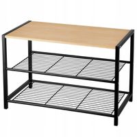 2 x REGAŁ STOJAK METALOWY PÓŁKA NA BUTY OBUWIE 3 POZIOMY ORGANIZER 60x39x30
