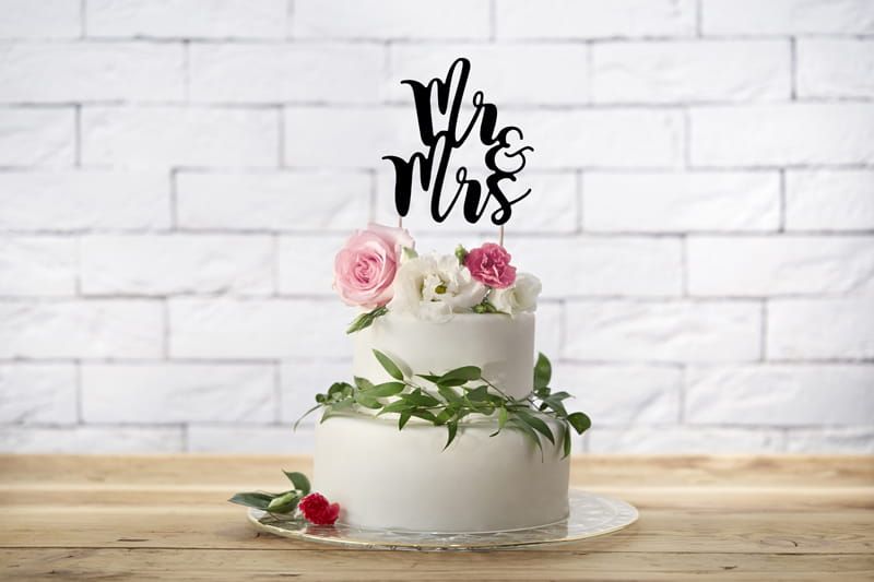 Topper na tort Mr&Mrs, 25,5cm zdjęcie 4
