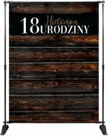 TŁO ścianka FOTO osiemnastka DESKI + imię