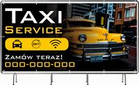BANER REKLAMOWY OCZKOWANY 100x50cm duży wybór wzorów TAXI SERVICE
