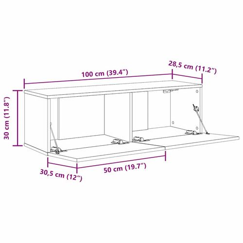 Szafka pod telewizor 2 pcs Czarny 100 x 30 x 30 cm na Arena.pl
