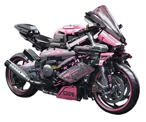 Zestaw Klocków Motocykl Ścigacz Różowy 2066El. na Arena.pl