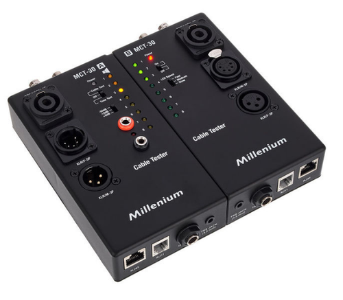 Tester kabli XLR DMX Speakon DIN BNC Jack RCA RJ11 RJ45 Millenium MCT-30 na Arena.pl