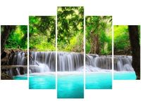 OBRAZ KOLOROWA WODA KOLOROWY WODOSPAD BŁĘKITNA RZEKA