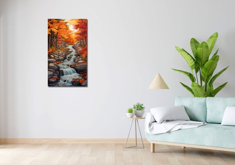 Obraz 50x90cm Jesienne Wodospady zdjęcie 2