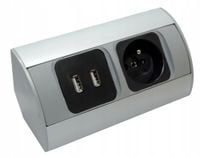 GNIAZDO MEBLOWE PODSZAFKOWE 230V+2USB ORNO AE-1310