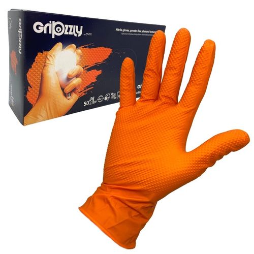 RĘKAWICE ochronne NITRYLOWE GRIPZZLY GRIPY ZARYS pomarańczowe roz.L 50 na Arena.pl