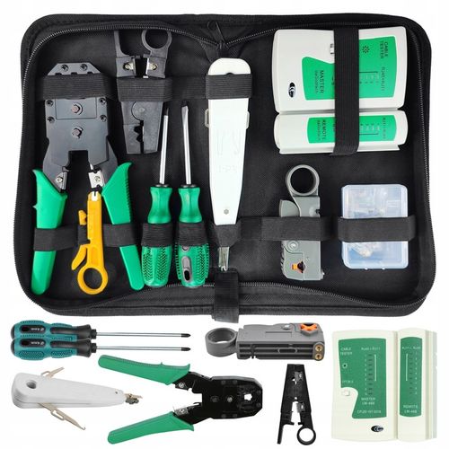 ZESTAW TESTER KABLI ZACISKARKA RJ 45 WTYK RJ45 NARZĘDZIA SIECIOWE ŚCIĄGACZ na Arena.pl