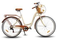 ROWER DAMSKI KREMOWY MIEJSKI 26 SHIMANO DAMKA KOSZ + WKŁAD GRATIS