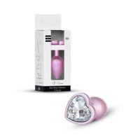 biżuteryjny korek analny heavyfun różowy z diamentem 7 cm