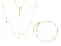 Elegancki pozłacany srebrny komplet celebrytka serca serduszka linia życia tętno puls srebro 925 Z1821ZG