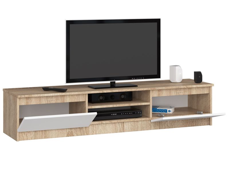 SZAFKA RTV 160 cm SONOMA / BIAŁA zdjęcie 2