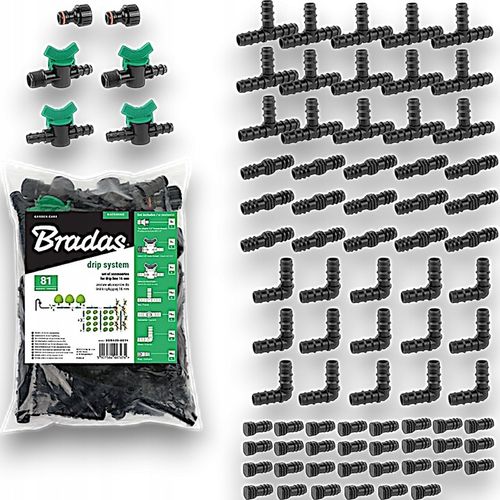 ZESTAW DO NAWADNIANIA KROPELKOWEGO LINII TAŚMY KROPLUJĄCEJ 81 SZT 16MM SET4 na Arena.pl