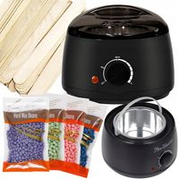 PODGRZEWACZ WOSKU + TWARDY WOSK 400g+100 PATYCZKÓW ZESTAW DO DEPILACJI