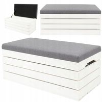 Pufa Kufer na Zabawki Siedzisko Skrzynia Drewniana 80cm Otwierana