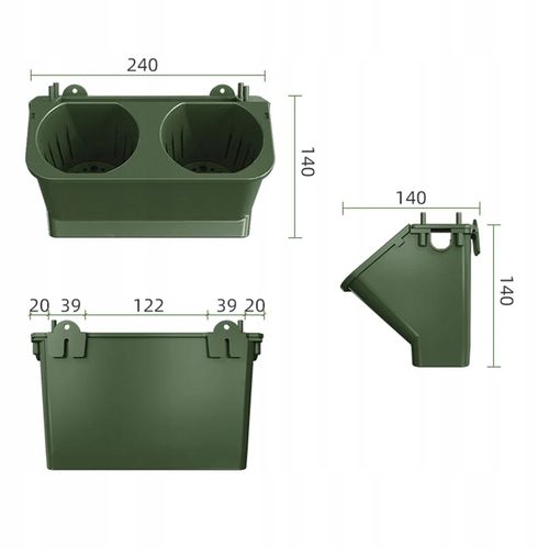 Doniczka ŚCIENNA Podwójna z NAWADNIANIEM 24cm WERTYKALNA Kaskada MODUŁOWE na Arena.pl