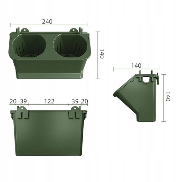Doniczka ŚCIENNA Podwójna z NAWADNIANIEM 24cm WERTYKALNA Kaskada MODUŁOWE zdjęcie 6