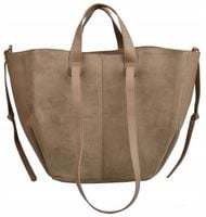 GALLANTRY Torebka damska CASUAL na ramię SHOPPER CYNAMONOWY DUŻA A4 zamsz