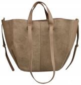 GALLANTRY Torebka damska CASUAL na ramię SHOPPER CYNAMONOWY DUŻA A4 zamsz