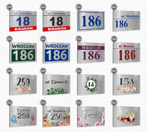 Tabliczka adresowa numer domu NAZWA ULICY 40x30 cm SZYLD NA DOM nazwa ulicy na Arena.pl